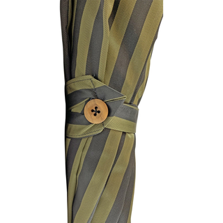 Classic green chestnut wood handle double cloth handcrafted Italian umbrella top