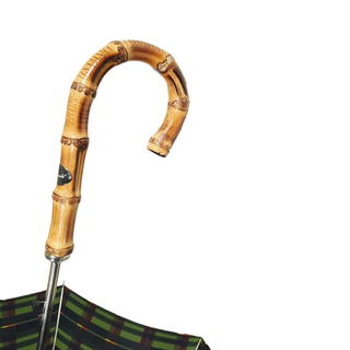 Italian men's luxury bamboo handle automatic wind resistant umbrella canopy