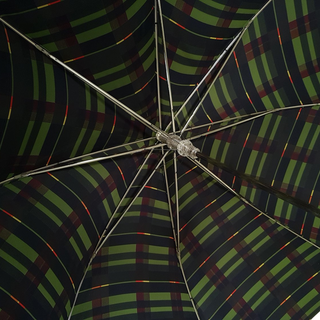 Italian men's luxury bamboo handle automatic wind resistant umbrella top view