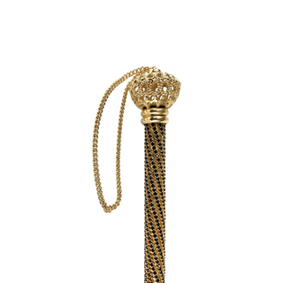 gold-plated jet crystal handle handmade Italian luxury shoehorn close-up