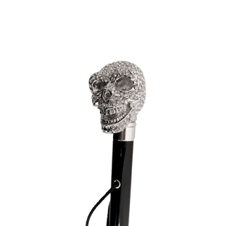 silver skull Swarovski crystal gift box handmade Italian luxury shoehorn close-up