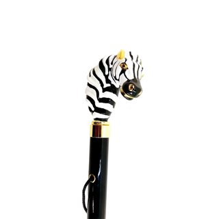 enamelled zebra handle handmade Italian elegant luxury shoehorn close-up