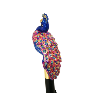 enamelled peacock handle handmade Italian elegant luxury shoehorn close-up