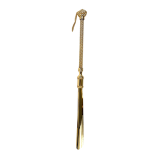 24K gold-plated Swarovski crystals handmade Italian luxury shoehorn side view