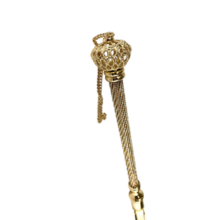 24K gold-plated Swarovski crystals handmade Italian luxury shoehorn close-up