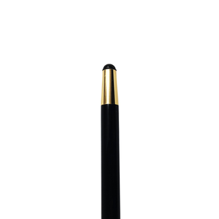 Gold plated tiger design black beechwood handcrafted Italian walking stick detail