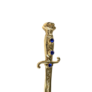 Brass 24K gold handle Swarovski crystal handmade Italian luxury walking stick close-up