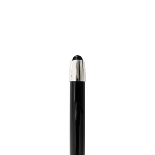 Silver plated sapphire crystal brass handle black lacquered Italian walking cane side view