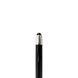 Silver plated sword handle black lacquered shaft handmade Italian walking stick close-up