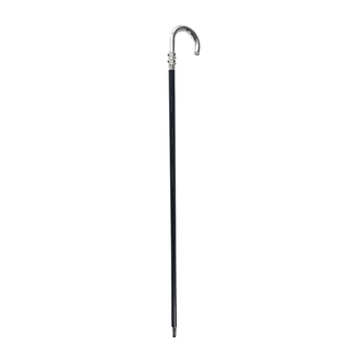 Blue crystal handle silver plated tip handcrafted Italian walking stick close-up