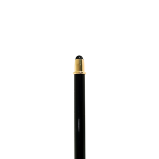 Gold plated enameled dog handle 24K gold detail designer Italian walking stick side view
