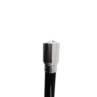 Brass handle Swarovski crystal handcrafted Italian luxurious walking stick close-up