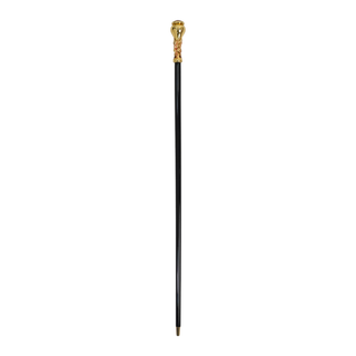 Red crystal handle 24K gold tip handcrafted Italian luxury walking cane close-up