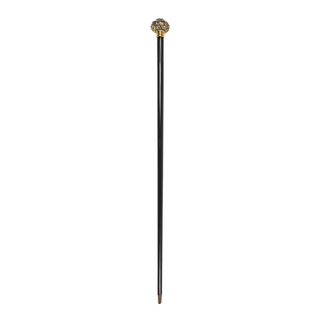 24K gold knob red crystal handmade Italian designer luxury walking stick detail