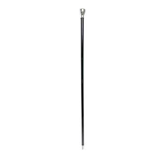 Silver-plated crystal knob handcrafted Italian luxury walking stick close-up