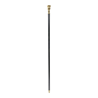 Emerald crystal gold plated black beechwood handcrafted Italian walking cane close-up