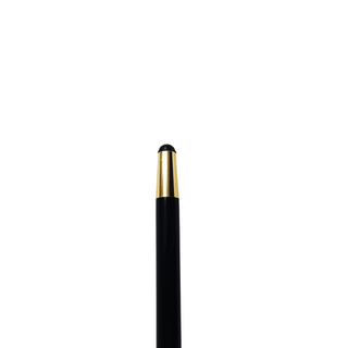 Gold plated designer crystal handle black beechwood 24K brass tip Italian walking cane detail