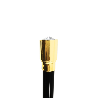 Swarovski crystal brass knob 24K gold handmade Italian walking stick side view