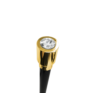 Swarovski crystal brass knob 24K gold handmade Italian walking stick detail