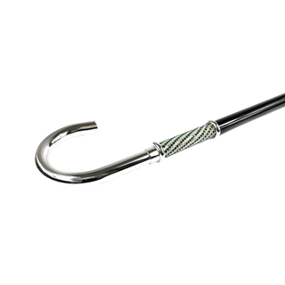 Silver plated emerald rhinestone crystal Italian luxury walking stick detail