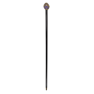 Sapphire crystal black beechwood handmade Italian luxury walking stick detail