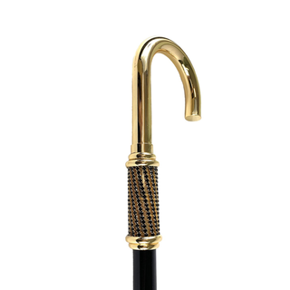 Swarovski 24K gold handcrafted Italian luxury walking stick detail