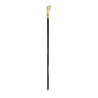 Frog design Swarovski crystal 24K gold handmade Italian walking cane close-up