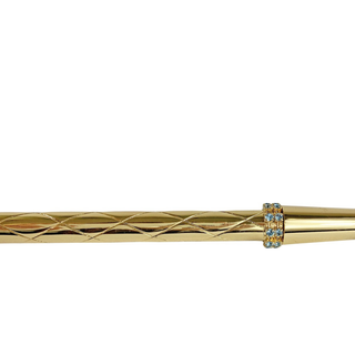 24K gold aquamarine crystal Italian luxury walking stick limited edition detail