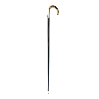 Swarovski crystal handle gold plated handmade Italian walking stick side view
