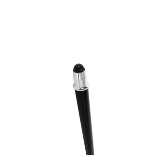 Swarovski crystal knob black lacquered rubber tip Italian luxury walking stick side view