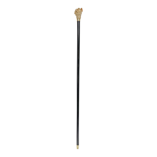 Enamelled dog handle 24K gold beechwood handcrafted Italian walking stick close-up