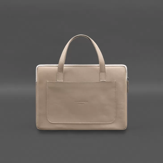 leather laptop sleeve 13 inch crust leather handles front pocket alternate view