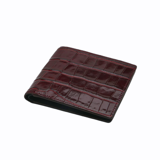 men's luxury wallet haven italian leather crocodile pattern rfid blocking billfold close-up