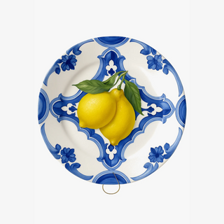 Greek Lemon-Motif Ceramic Decorative Plate