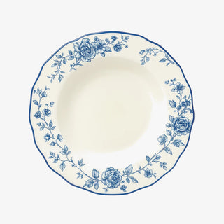 Vintage Floral-Motif Ceramic Dinner Plate
