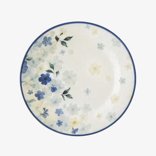 Japanese Floral-Motif Ceramic Dinner Plate