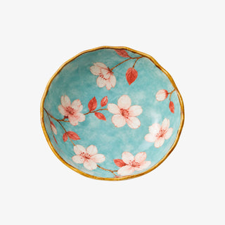 Japanese Floral-Motif Ceramic Dinner Plate