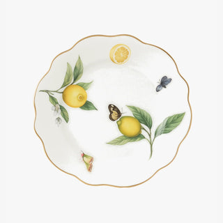 Lemon-Motif Ceramic Dinner Plate