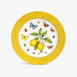 Lemon-Motif Ceramic Dinner Plate