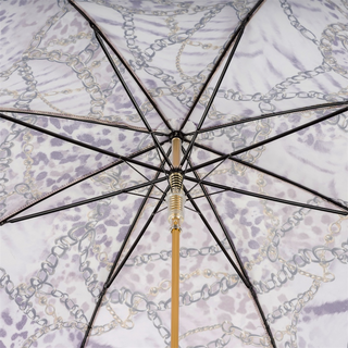 Automatic purple chains design luxury Italian women's umbrella full view