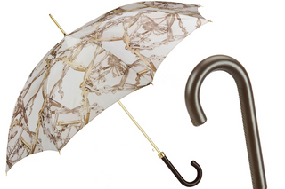 Bridles print automatic leather handle handmade Italian umbrella gift box front