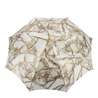 Bridles print automatic leather handle handmade Italian umbrella open canopy