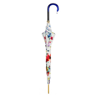 Spring floral handmade Italian automatic polyester umbrella close-up