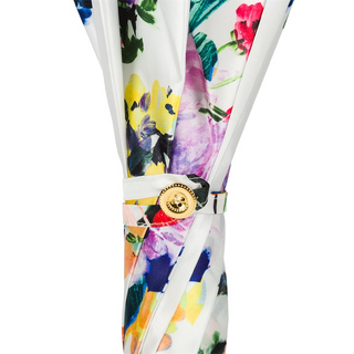 Spring floral handmade Italian automatic polyester umbrella detail
