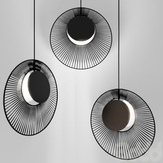 Black metal minimalist pendant light for modern dining room ceiling