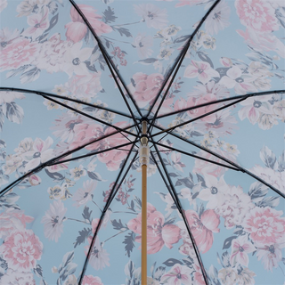 Flowered handmade Italian leather handle automatic gift box umbrella top