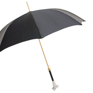Enameled brass bull terrier handmade Italian automatic umbrella side