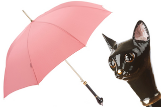 Enameled brass automatic handmade Italian polyester canopy umbrella front