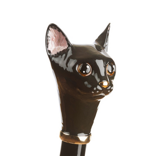 Enameled brass automatic handmade Italian umbrella top view