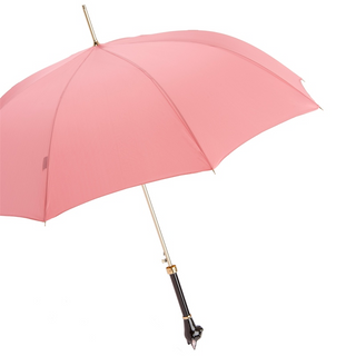 Enameled brass automatic handmade Italian polyester canopy umbrella side